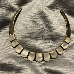 GORGEOUS sterling Mother of pearl choker necklace